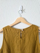 Not Perfect Linen Mustard Crop Tank (S)