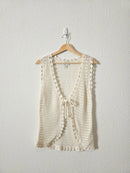 Vintage Crochet Tie Front Top (M)