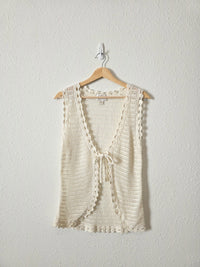 Vintage Crochet Tie Front Top (M)