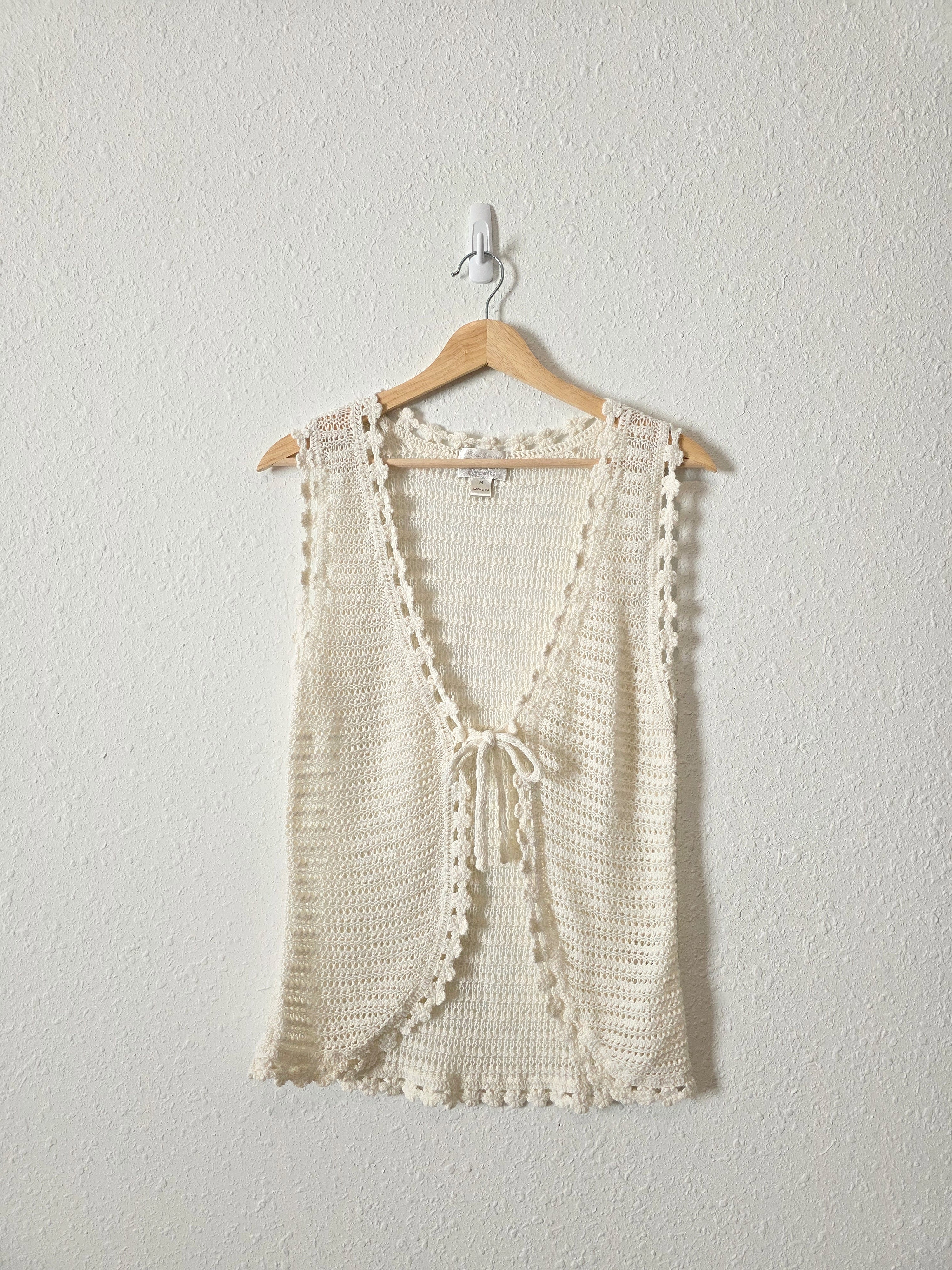 Vintage Crochet Tie Front Top (M)