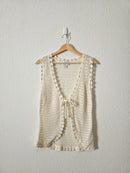 Vintage Crochet Tie Front Top (M)