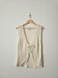 Vintage Crochet Tie Front Top (M)