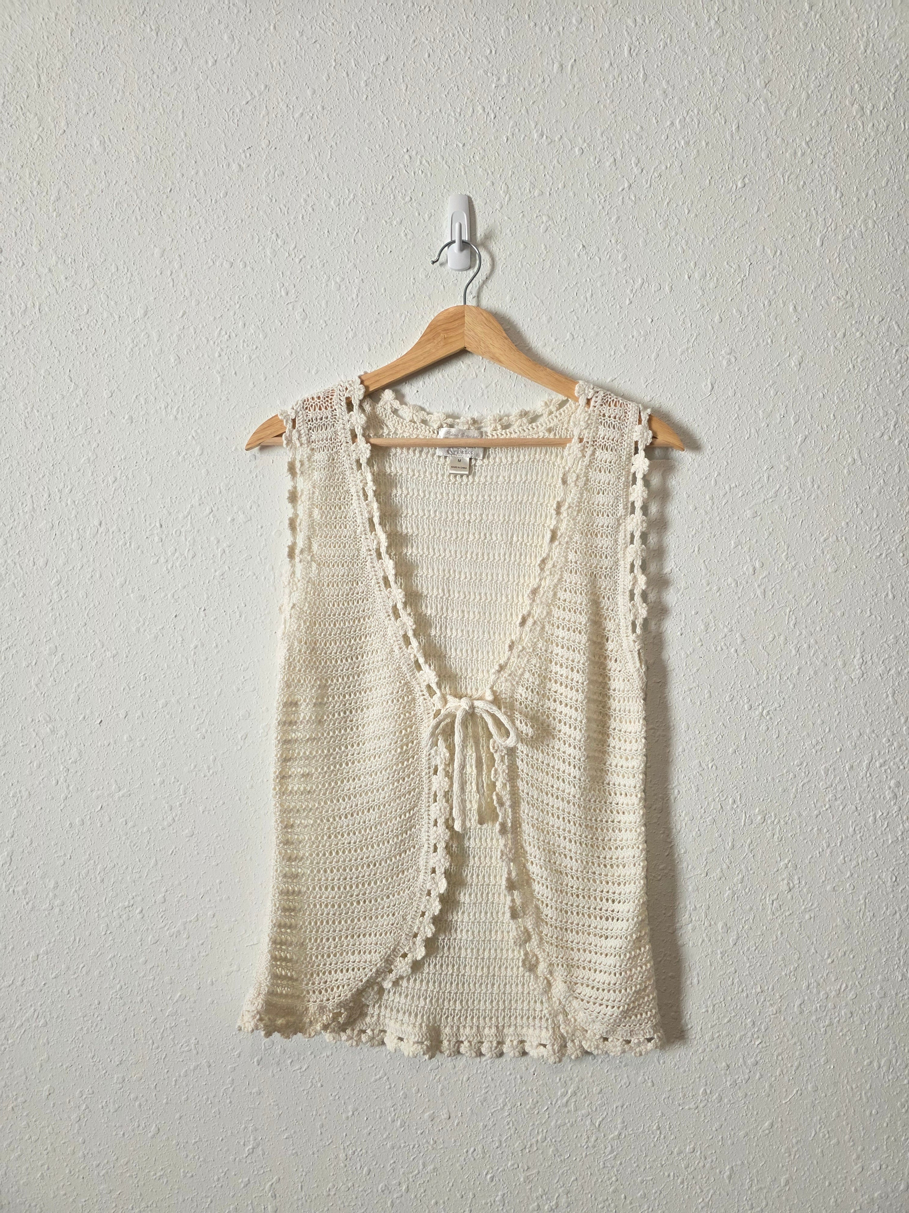 Vintage Crochet Tie Front Top (M)