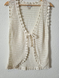Vintage Crochet Tie Front Top (M)