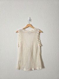 Vintage Crochet Tie Front Top (M)