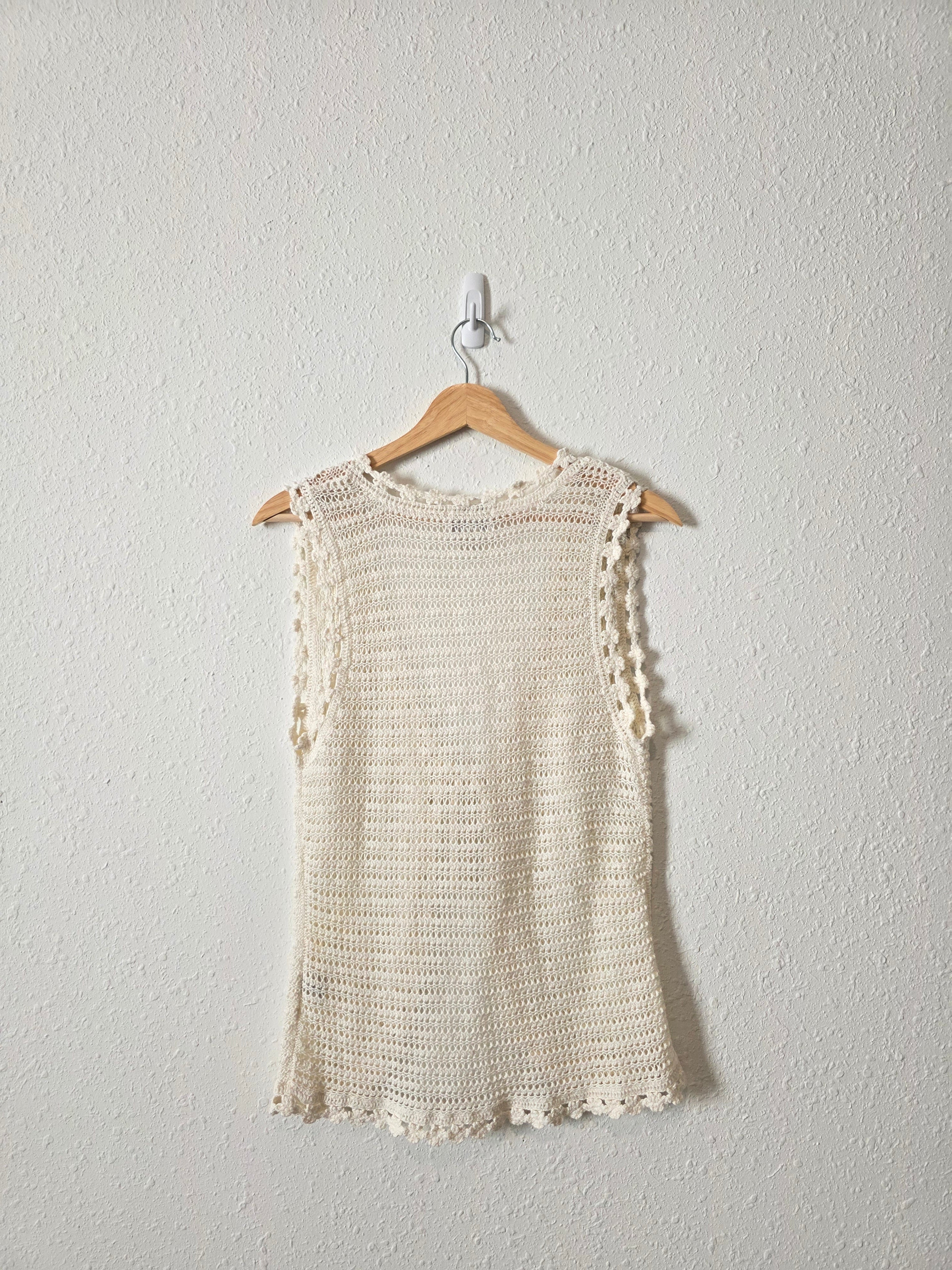 Vintage Crochet Tie Front Top (M)