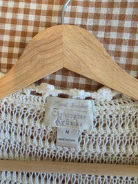 Vintage Crochet Tie Front Top (M)