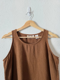 Brown Vintage Silk Linen Blend Tank (L)