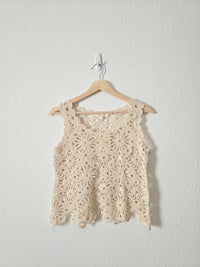 NEW Cream Crochet Tank (S)