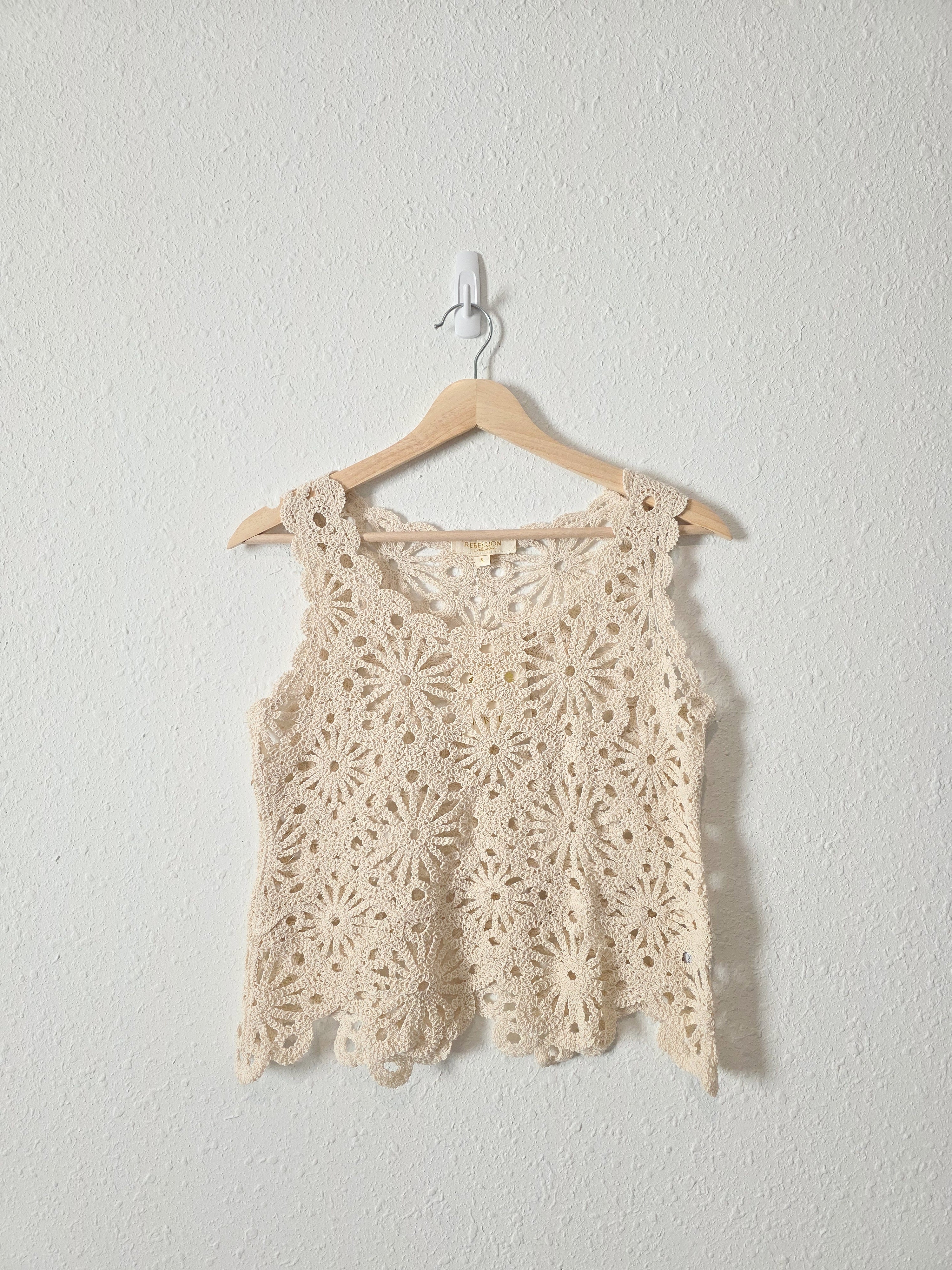 NEW Cream Crochet Tank (S)