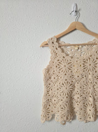 NEW Cream Crochet Tank (S)