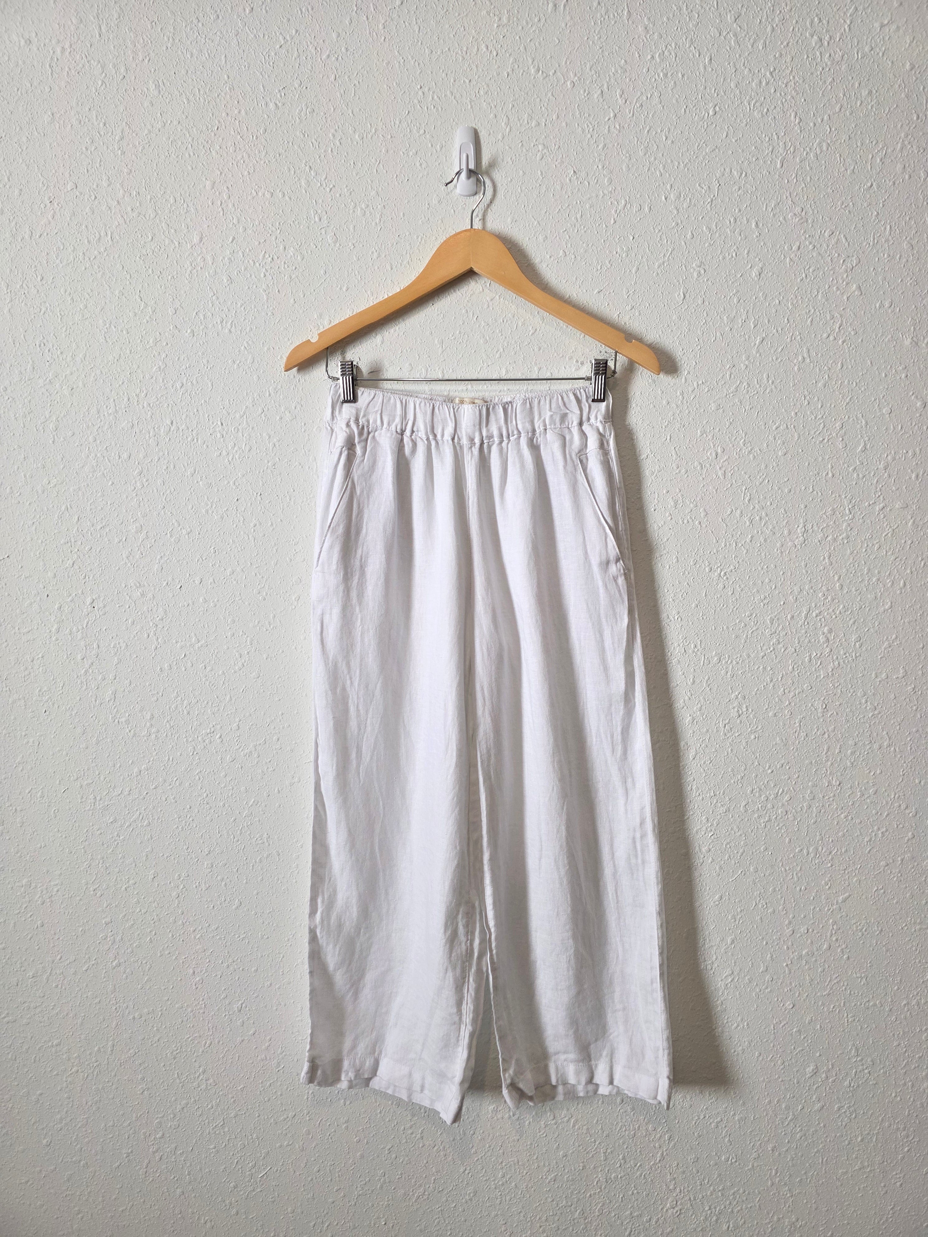 White Linen Pull On Pants (XS)