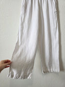 White Linen Pull On Pants (XS)