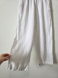 White Linen Pull On Pants (XS)