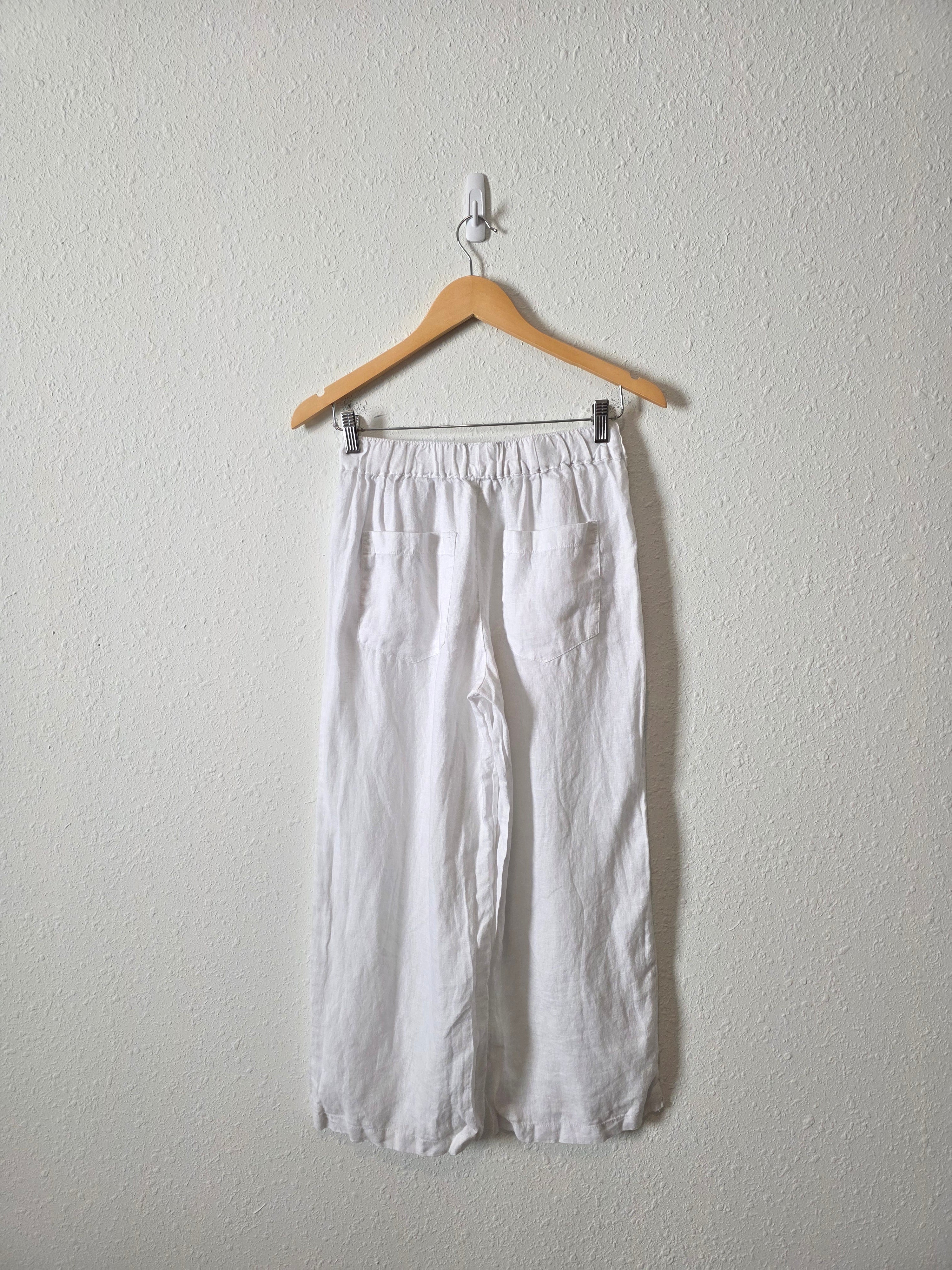 White Linen Pull On Pants (XS)