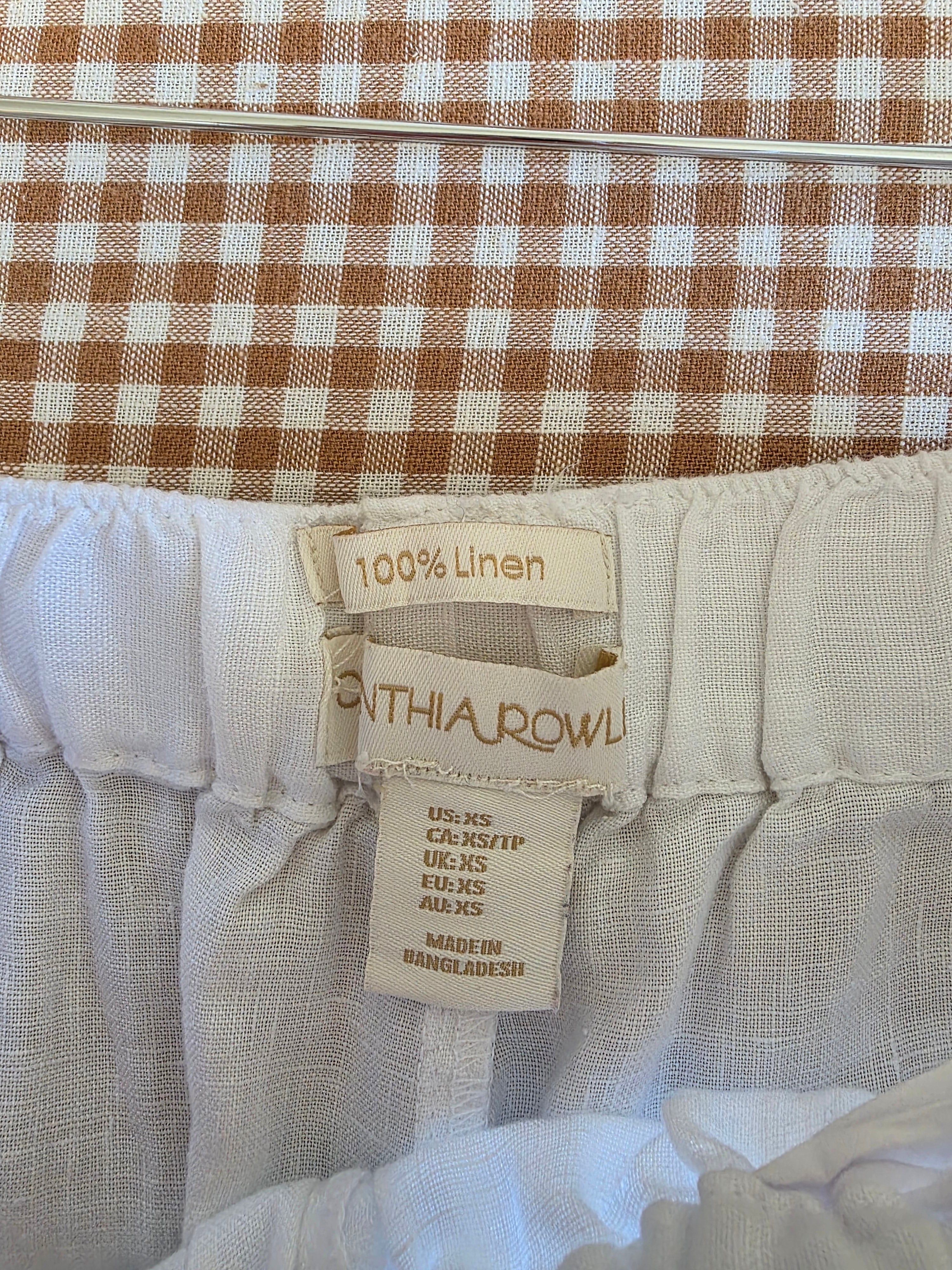 White Linen Pull On Pants (XS)