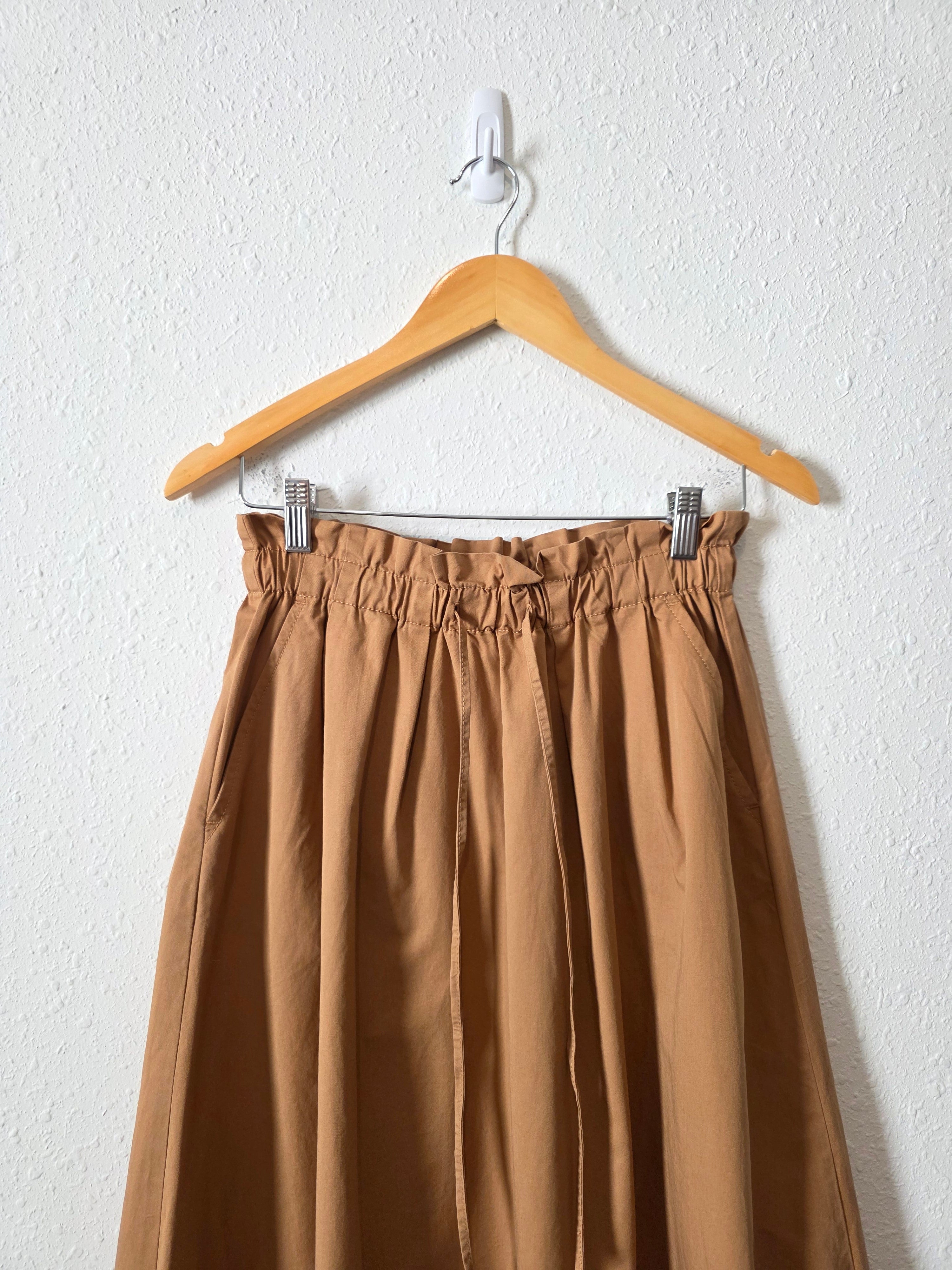 Camel Cotton Maxi Skirt (XS)