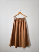 Camel Cotton Maxi Skirt (XS)