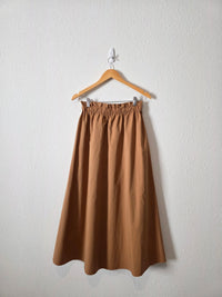 Camel Cotton Maxi Skirt (XS)
