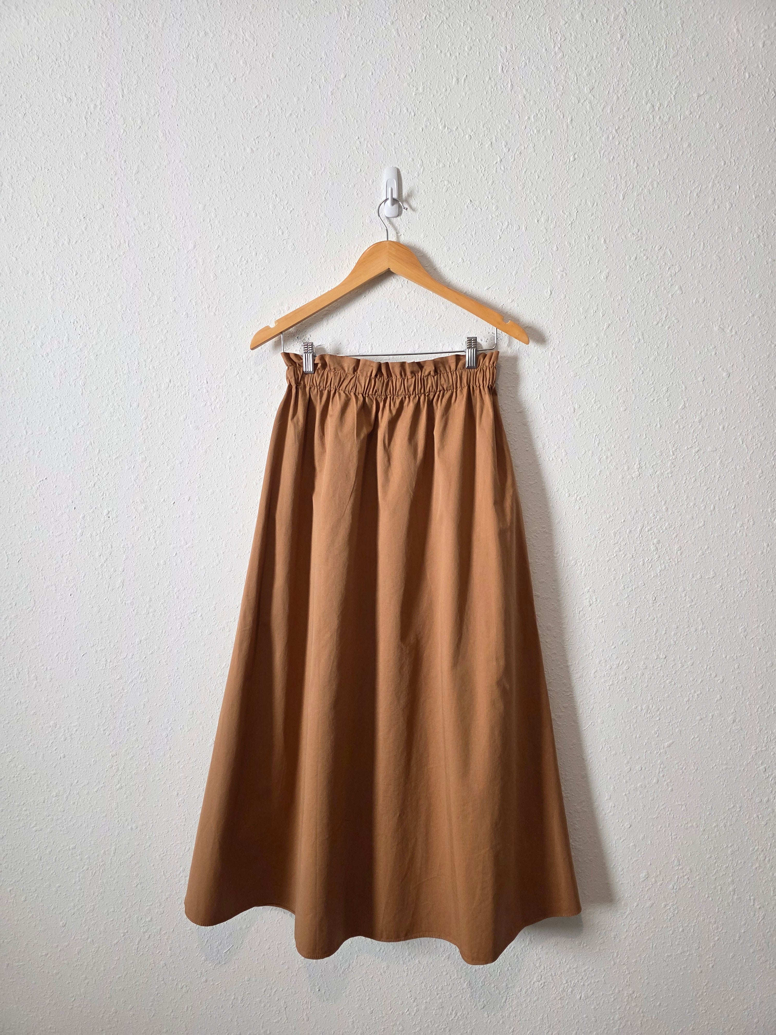 Camel Cotton Maxi Skirt (XS)