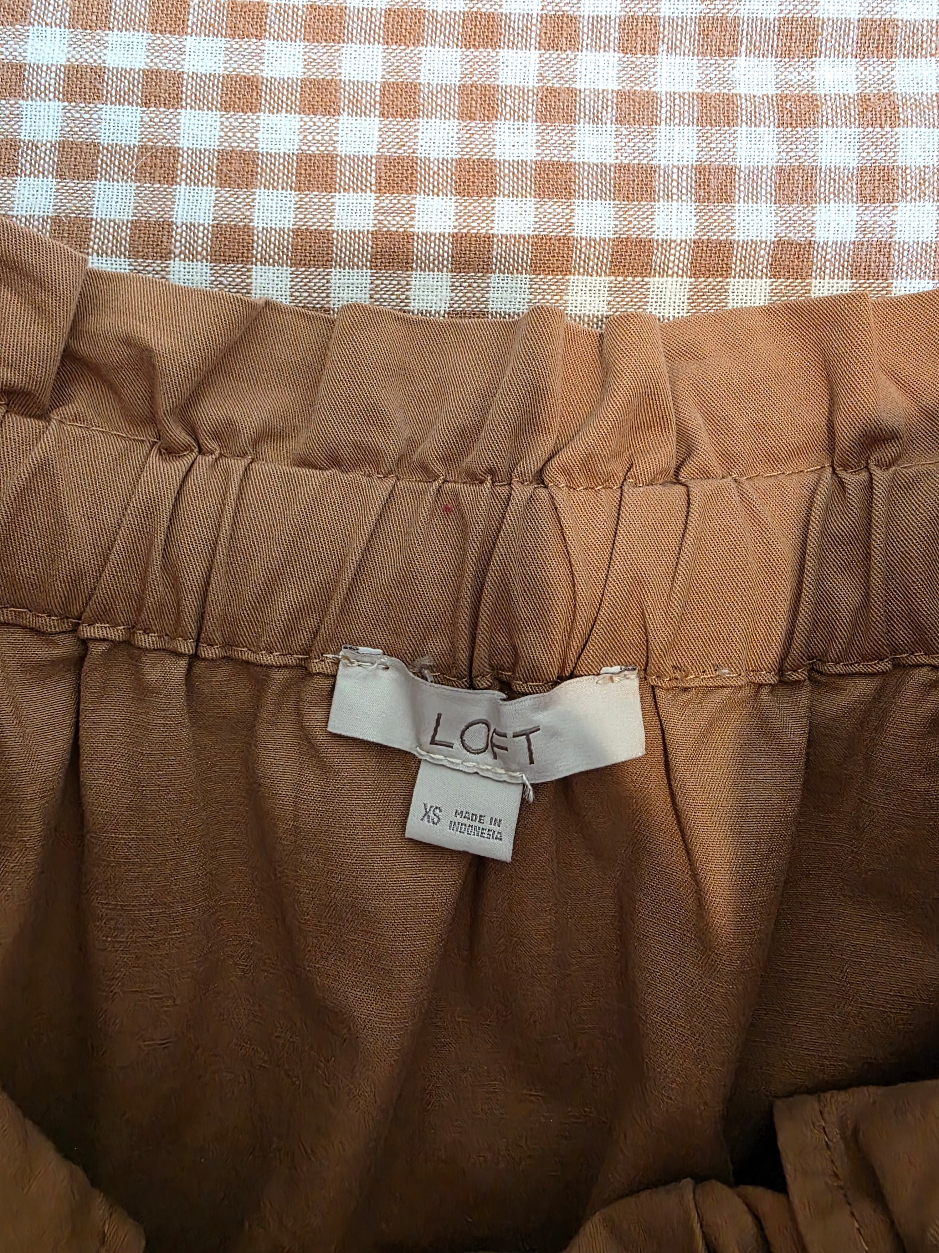 Camel Cotton Maxi Skirt (XS)