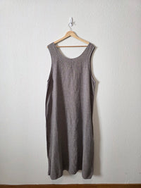 Vintage Linen Cotton Maxi Dress (1X)