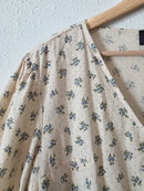 Dainty Floral Cotton Tie Front Top (XL)