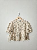 Dainty Floral Cotton Tie Front Top (XL)