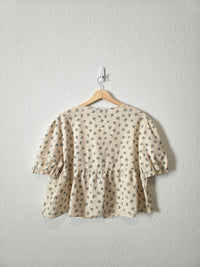Dainty Floral Cotton Tie Front Top (XL)