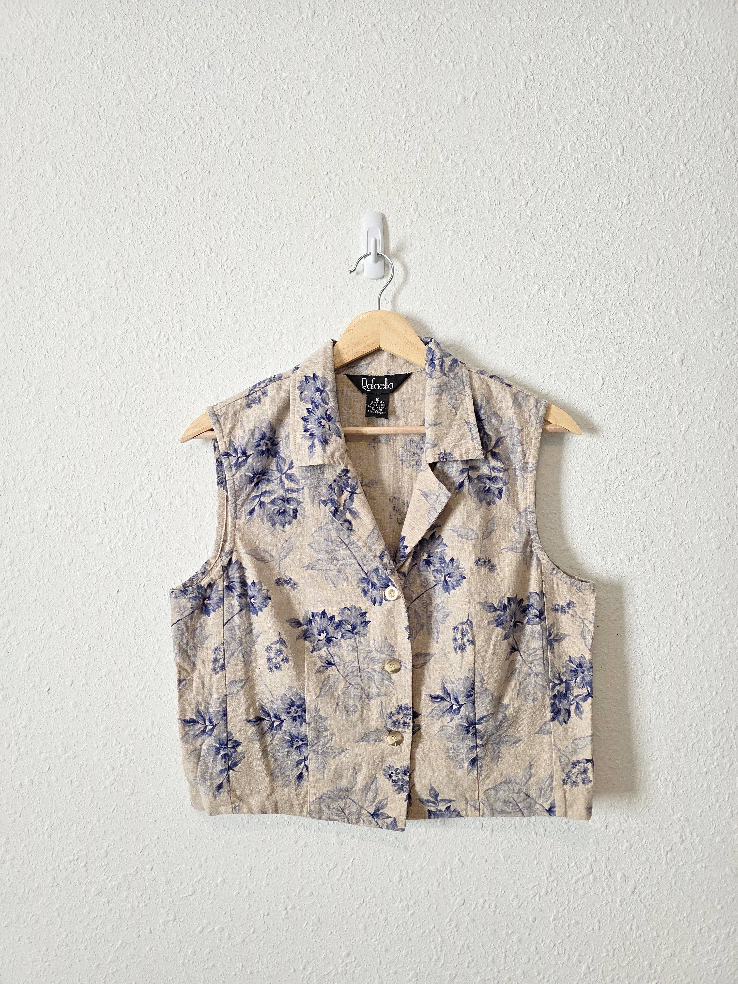 Vintage Floral Linen Cotton Top (10)