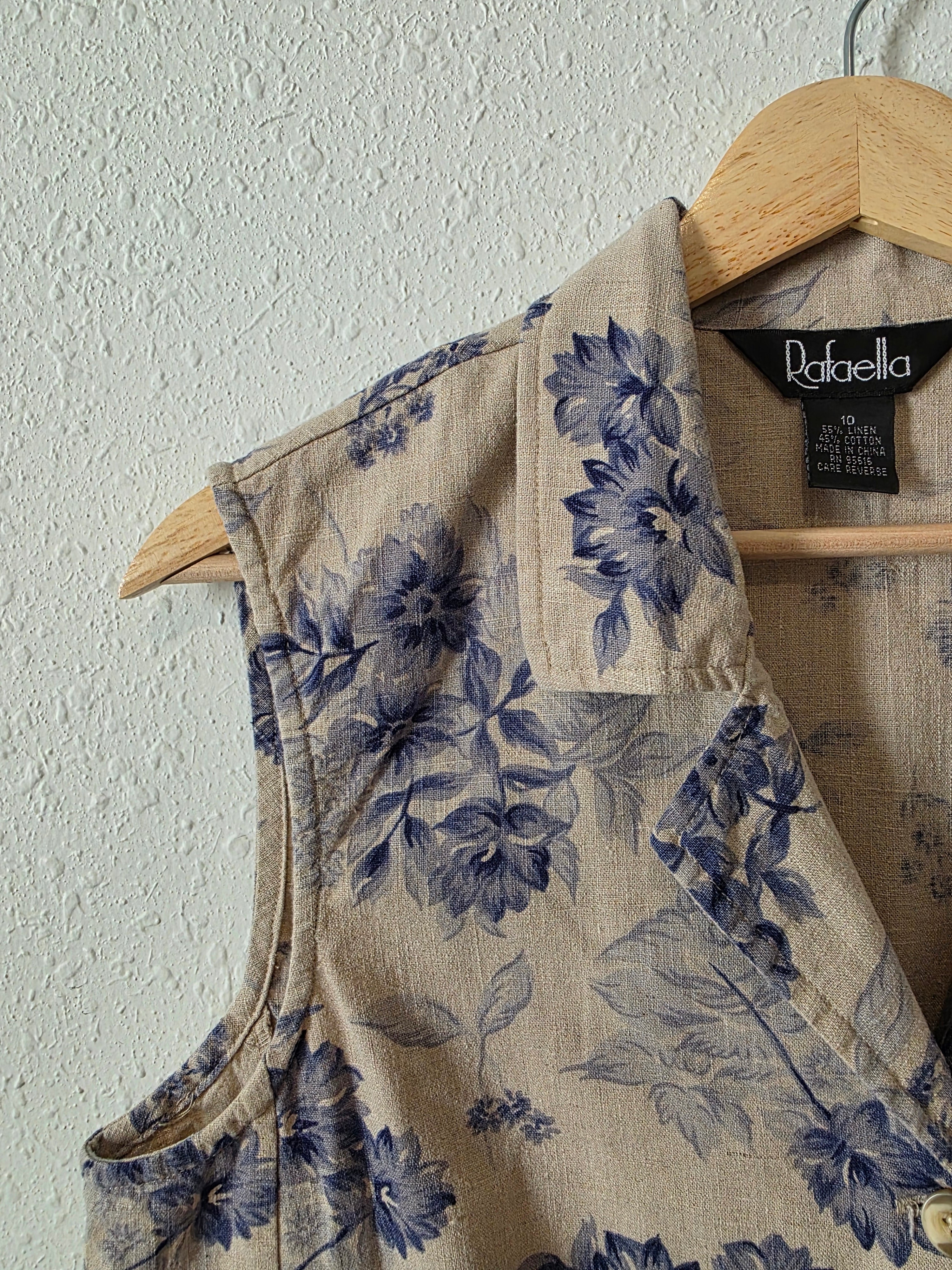 Vintage Floral Linen Cotton Top (10)