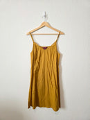 Mustard Floral Cotton Maxi Dress (M)