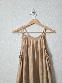 Neutral Cotton Gauze Maxi Dress (L)