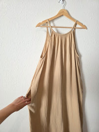 Neutral Cotton Gauze Maxi Dress (L)