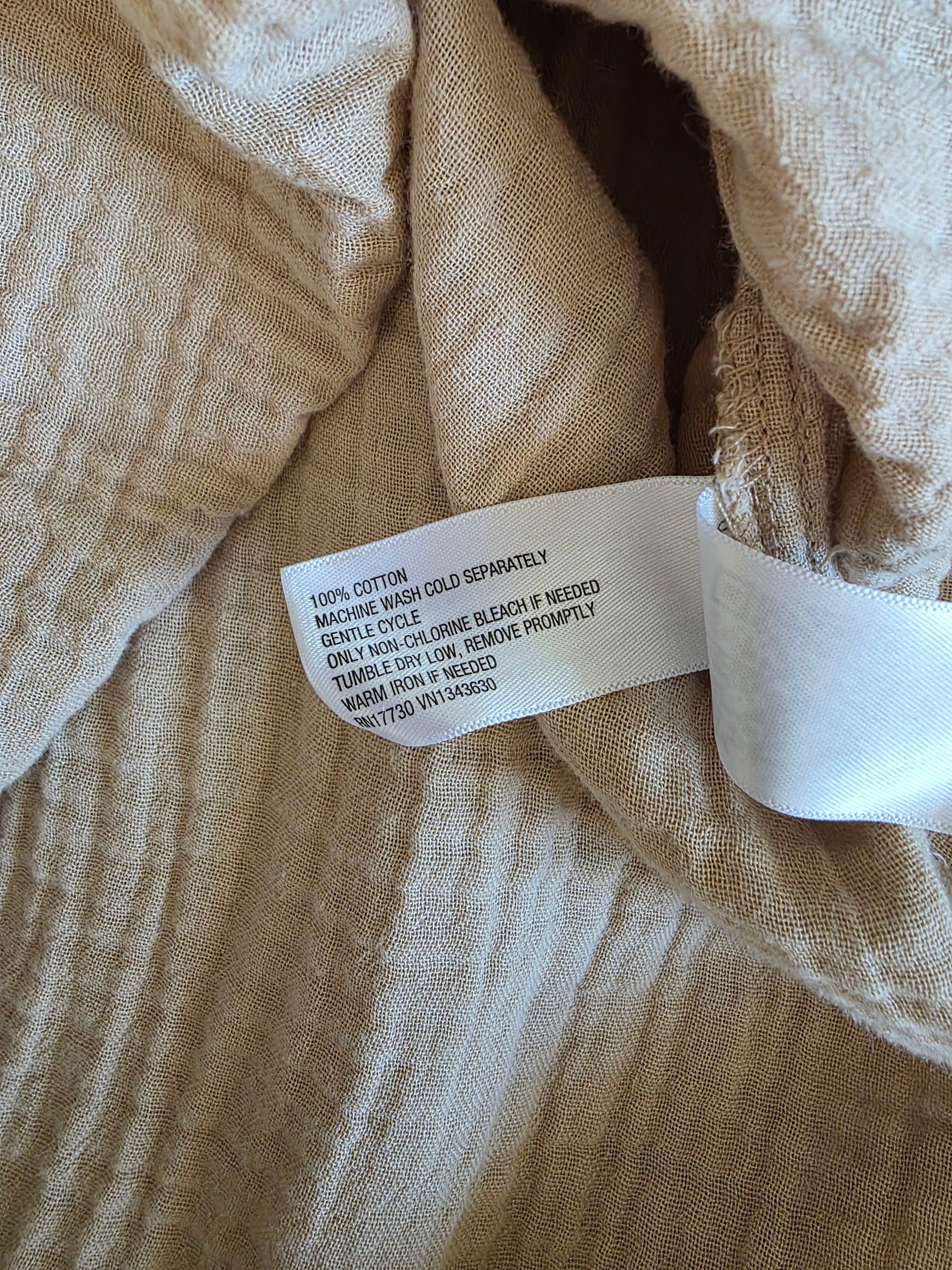 Neutral Cotton Gauze Maxi Dress (L)