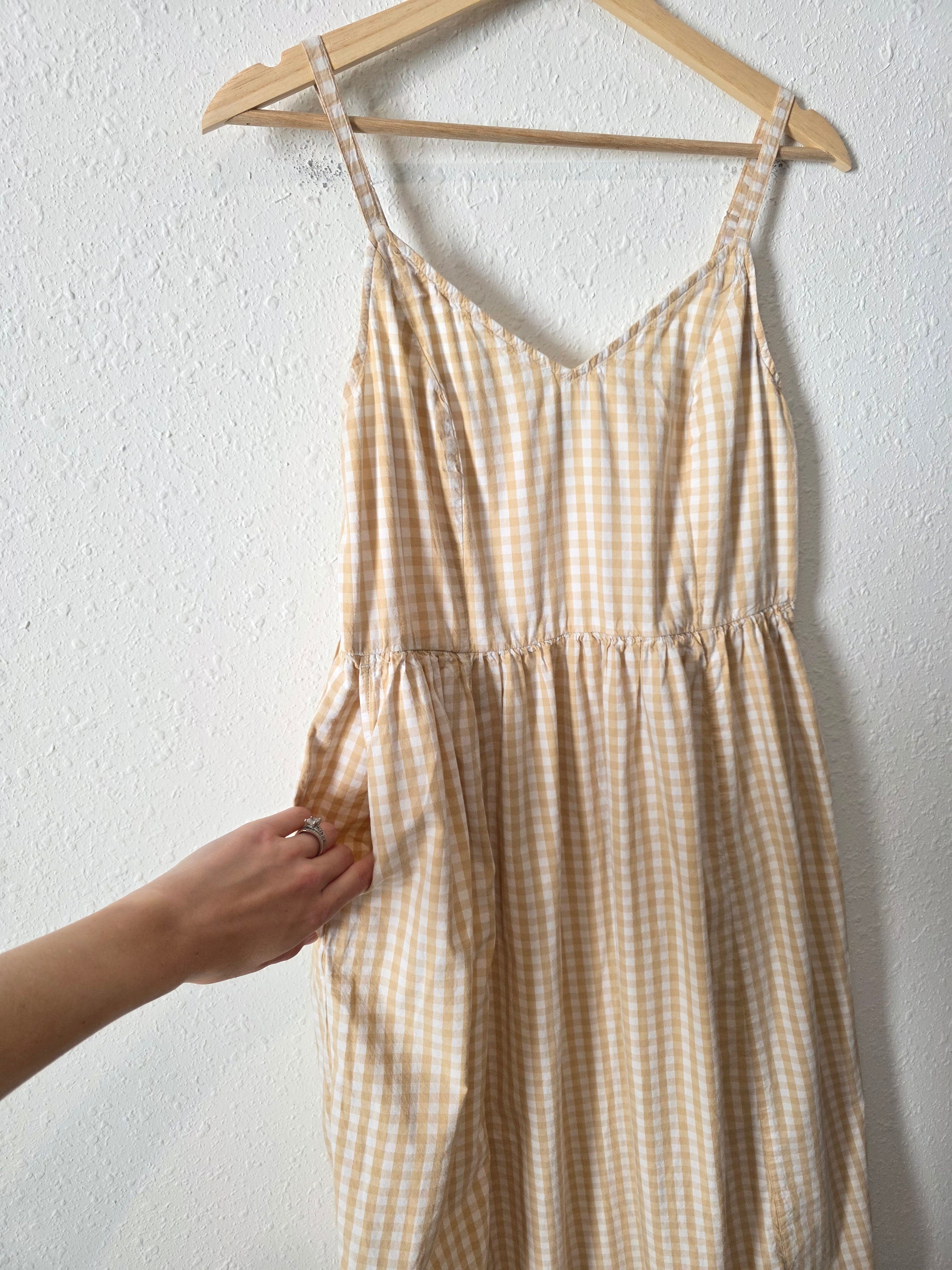Gingham Cotton Midi Dress (S)