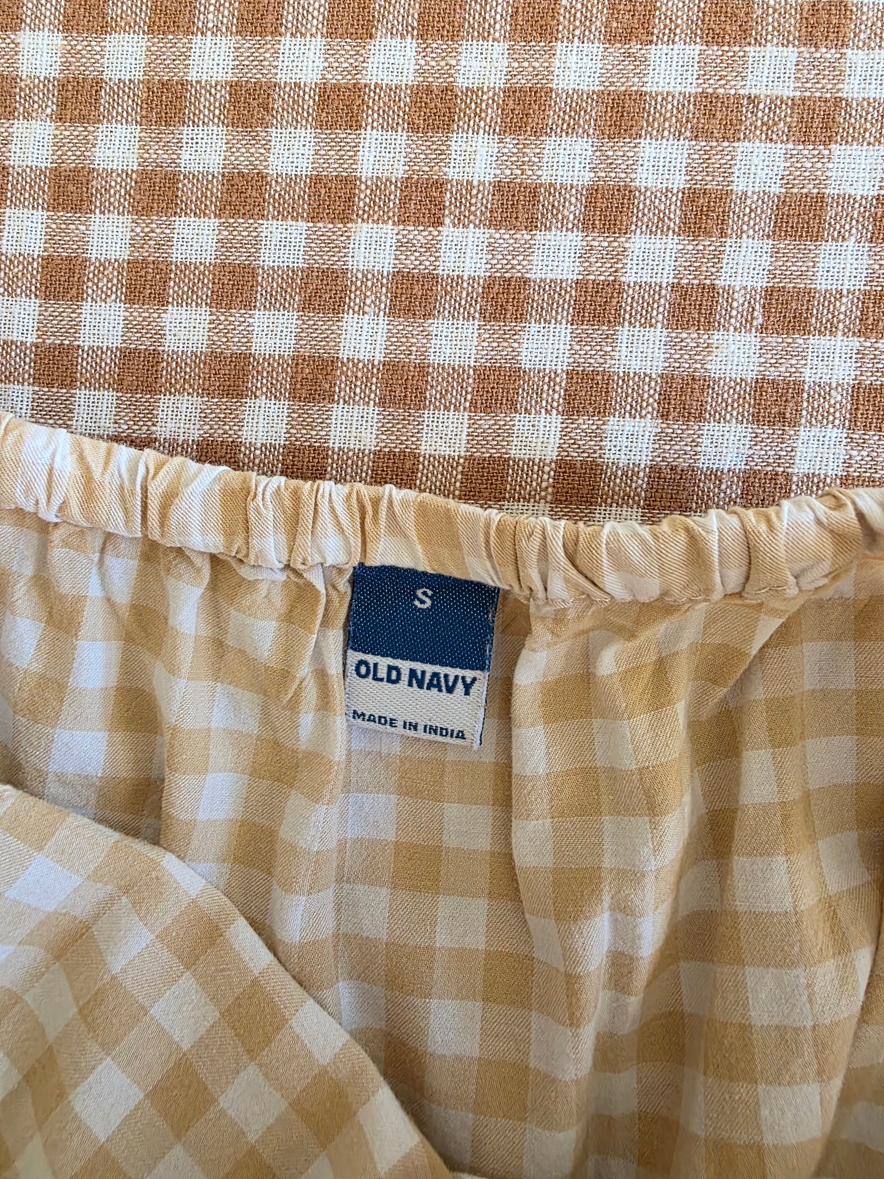 Gingham Cotton Midi Dress (S)