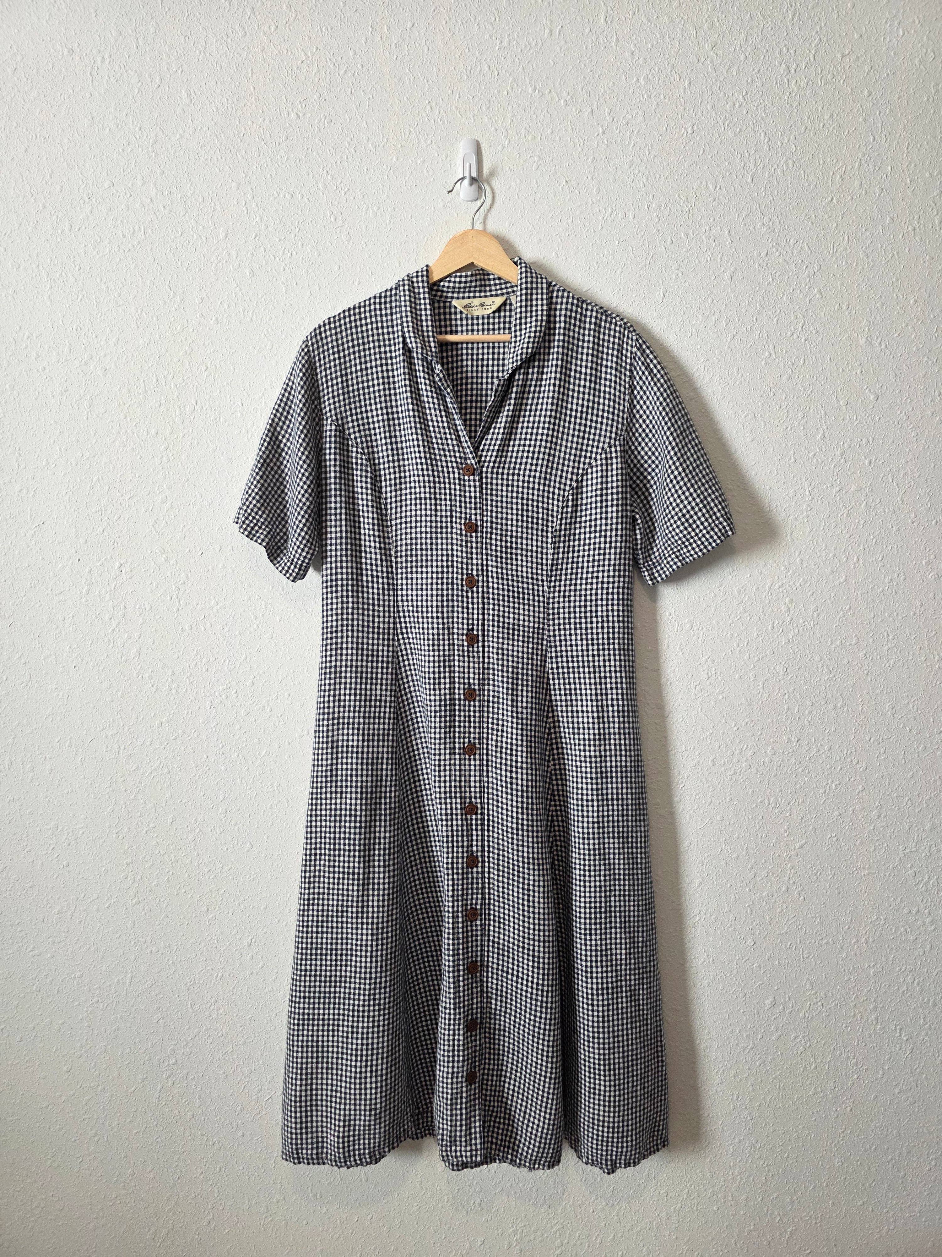 Vintage Eddie Bauer Gingham Midi Dress (L)