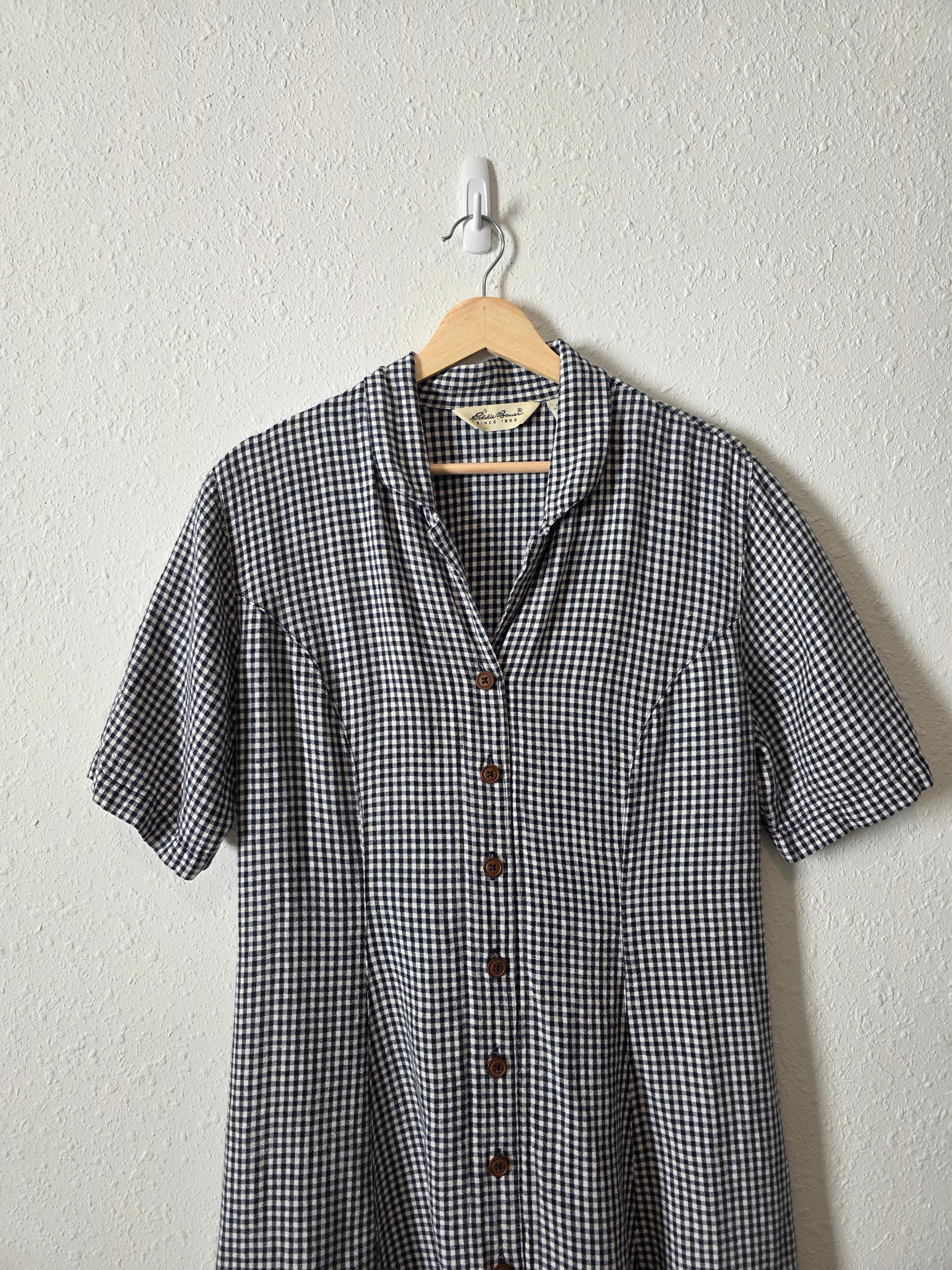 Vintage Eddie Bauer Gingham Midi Dress (L)