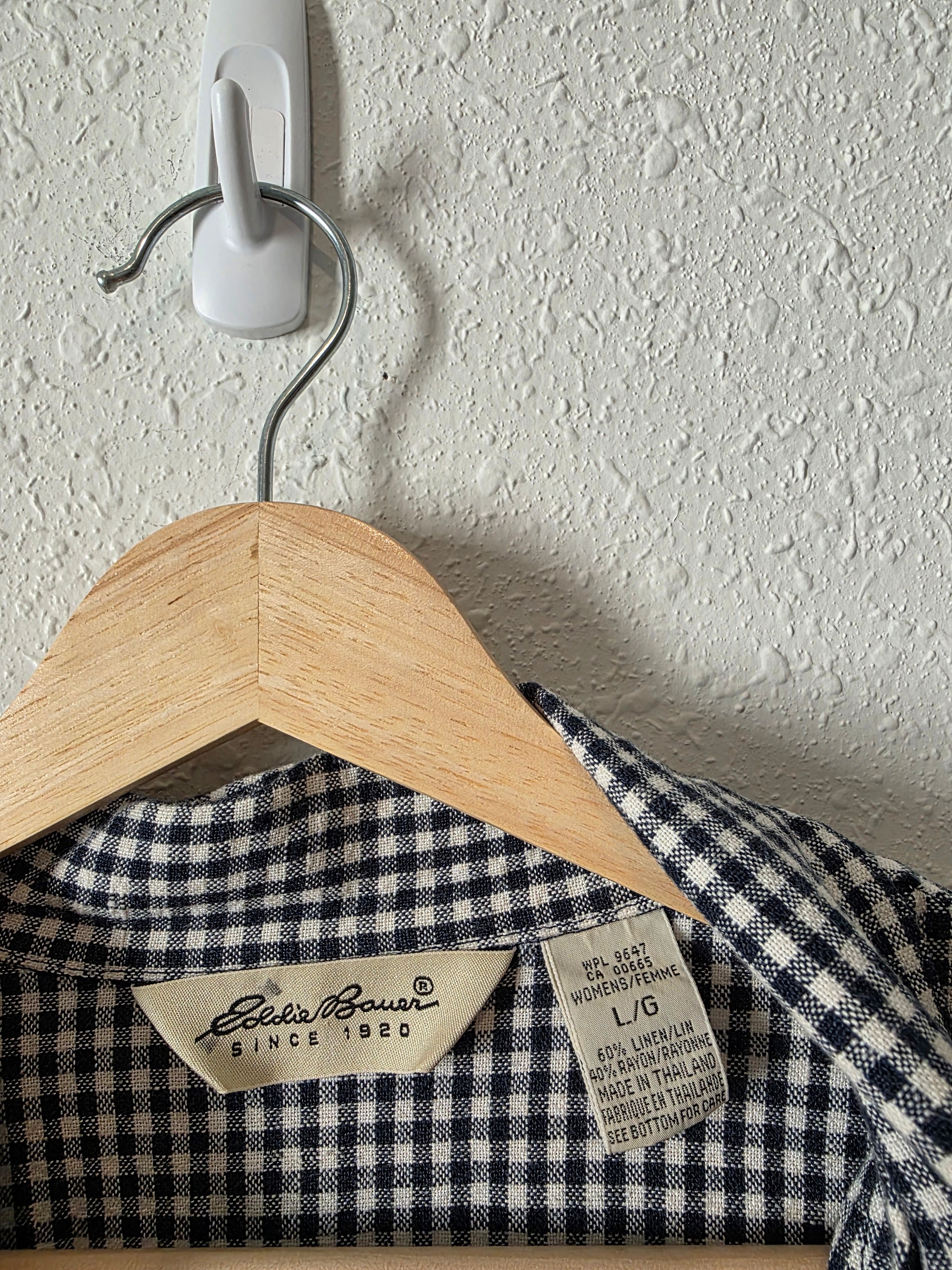 Vintage Eddie Bauer Gingham Midi Dress (L)