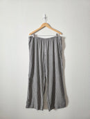Gingham Linen Blend Wide Leg Pants (XL)