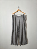 Gingham Linen Blend Wide Leg Pants (XL)