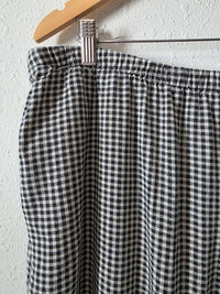 Gingham Linen Blend Wide Leg Pants (XL)