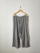Gingham Linen Blend Wide Leg Pants (XL)