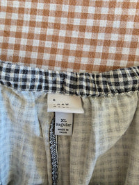 Gingham Linen Blend Wide Leg Pants (XL)