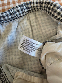 Gingham Linen Blend Wide Leg Pants (XL)