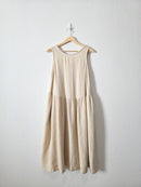 Black Crane Oversized Cotton Midi Dress (XS)