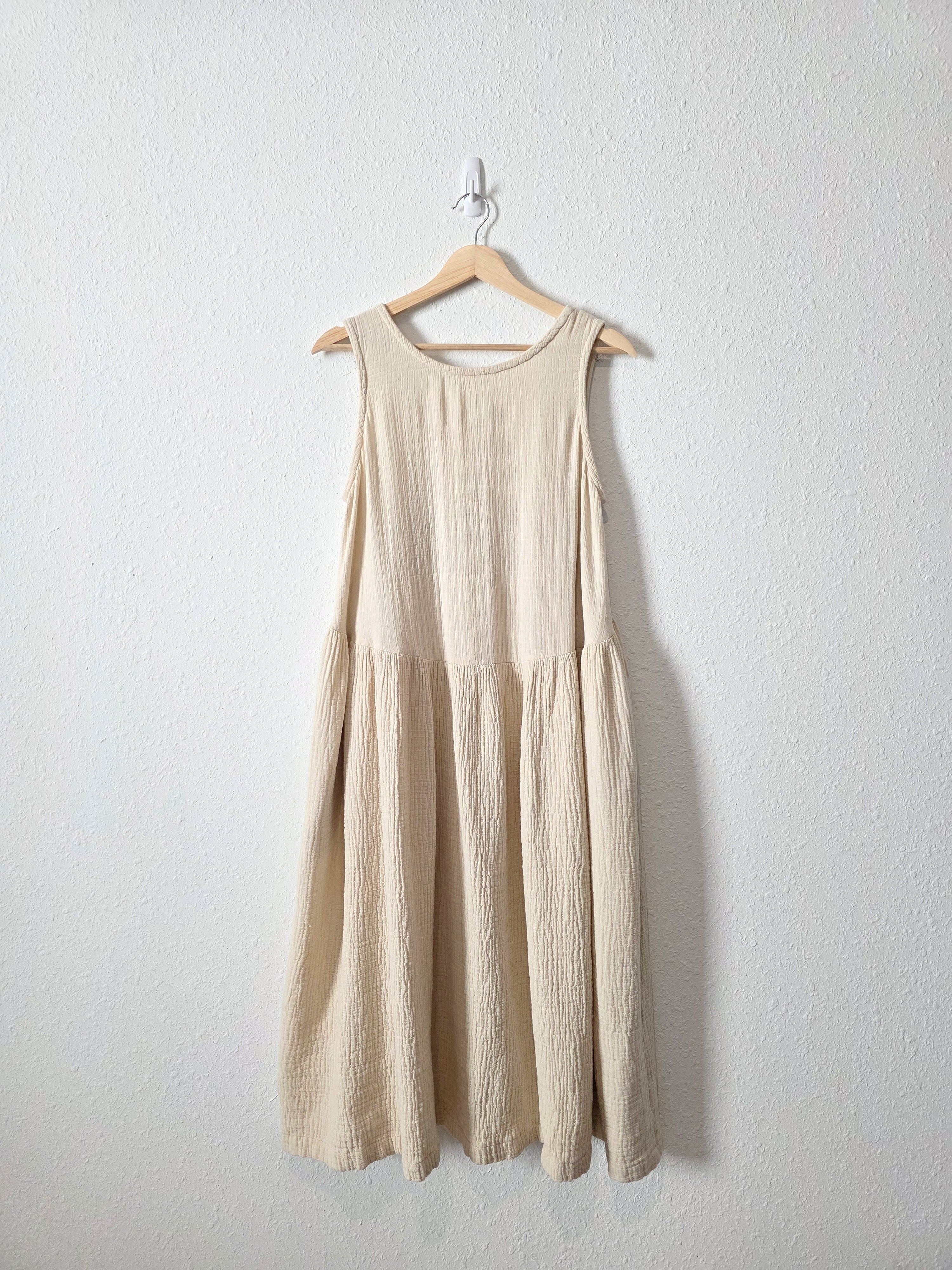 Black Crane Oversized Cotton Midi Dress (XS)