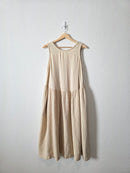 Black Crane Oversized Cotton Midi Dress (XS)