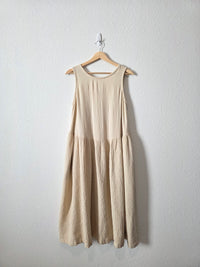 Black Crane Oversized Cotton Midi Dress (XS)